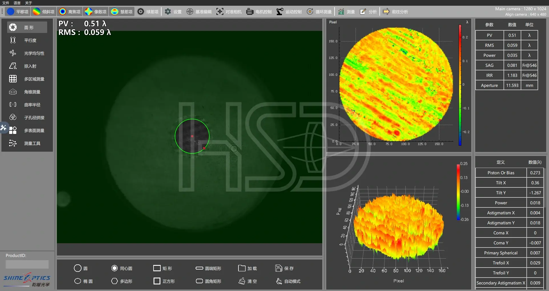 Passing surface map PV 0.51λ RMS 0.059λ