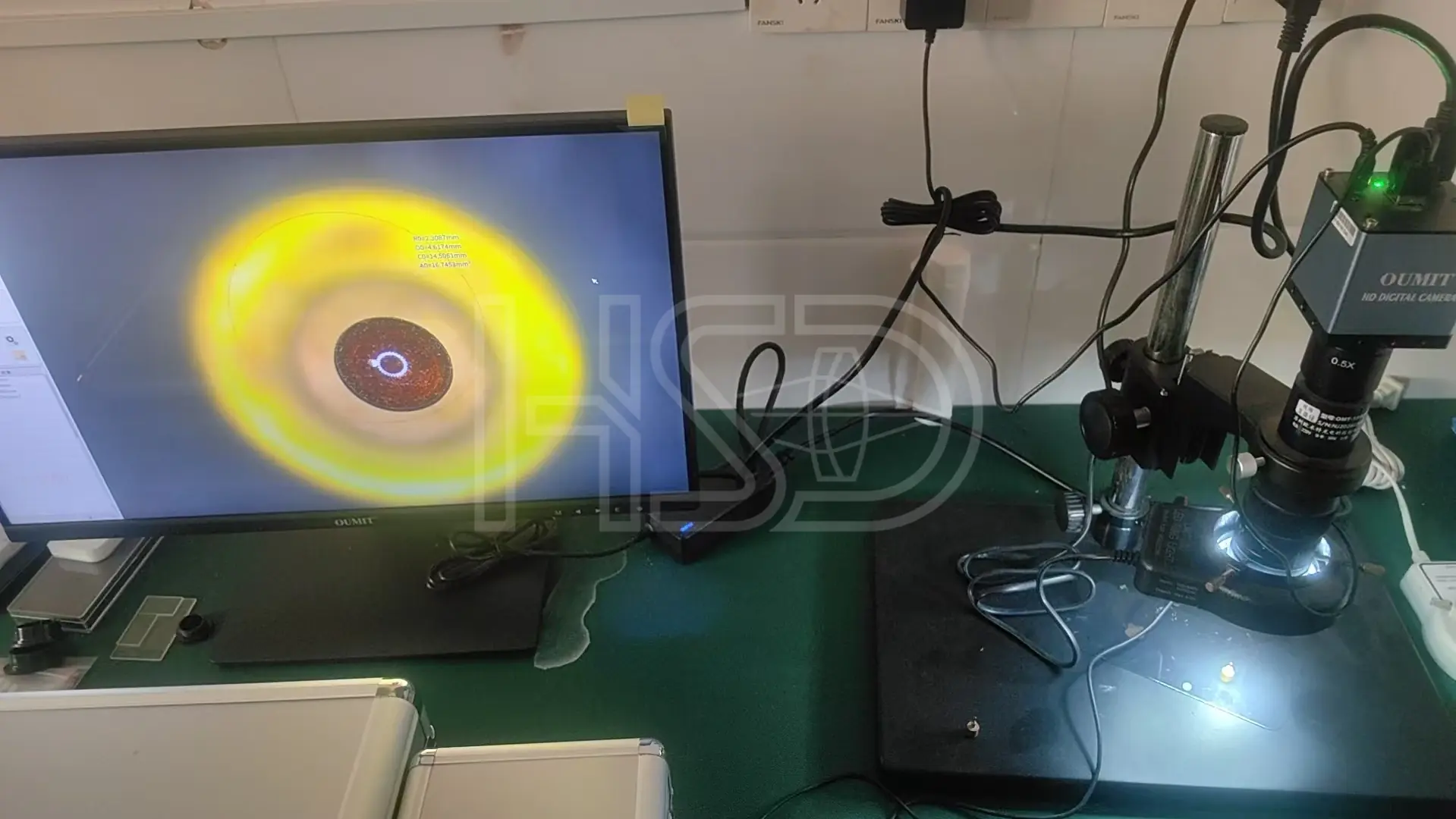 Surface inspection under video microscope